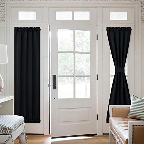 NICETOWN French Door Curtains Set of 2 - Blackout Curtain Patio Door Blinds Thermal Insulated Drapes for Glass Halloween Decor, 25W by 72L inches, Ass