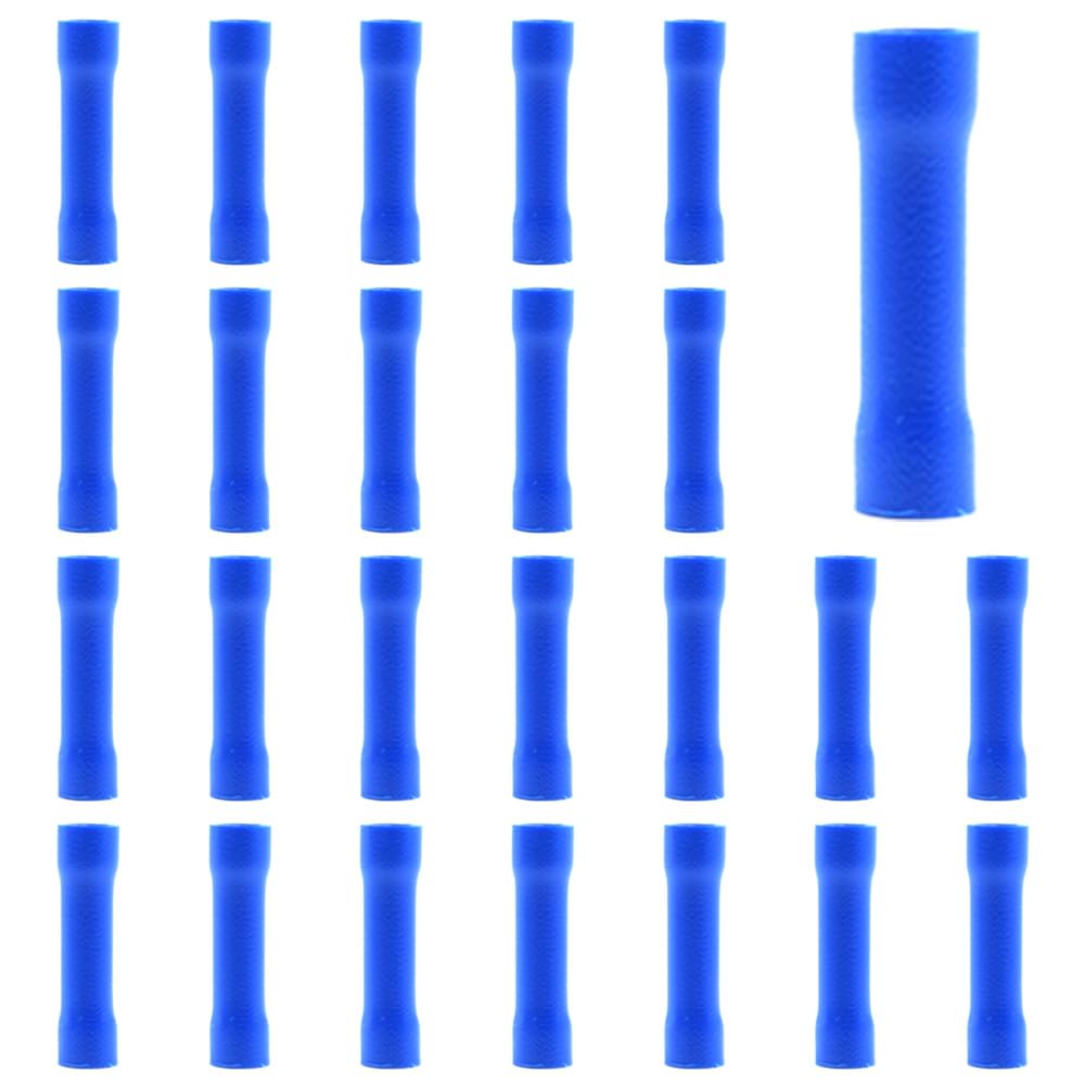 Grapelet 100 capicorda, 50 spine rotonde blu/50 manicotti rotondi blu, connettori a crimpare, isolati, per auto, elettronica e hobby