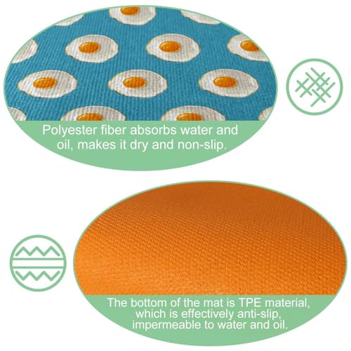 Alfombrillas de cocina azules lavables: alfombra absorbente para pasillo 6