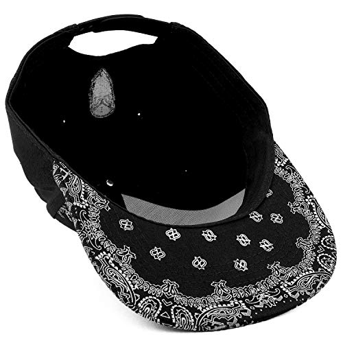 Image of Trendy Apparel Shop Skull Bandana Embroidered Paisley Print Flatbill Cap