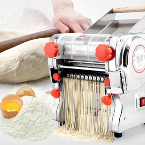 Cortador De Masa Comercial De Acero Inoxidable, Máquina Para Hacer Pasta Eléctrica Totalmente Automática, Máquina Cortadora De Fideos Con Espesor Ajustable De Para Uso Familiar En El Hogar(160)