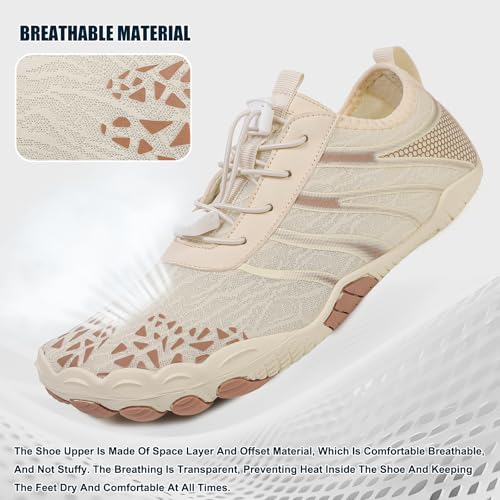 Image of Hike Barefoot Shoes Womens Men,Unisex Barefoot Water Shoes Breathable, Anti-Slip Hiking Footwear for Athletic Wide Toe Shoe Footwear for Hiking, Walking, Running, Yoga, and Water Sports