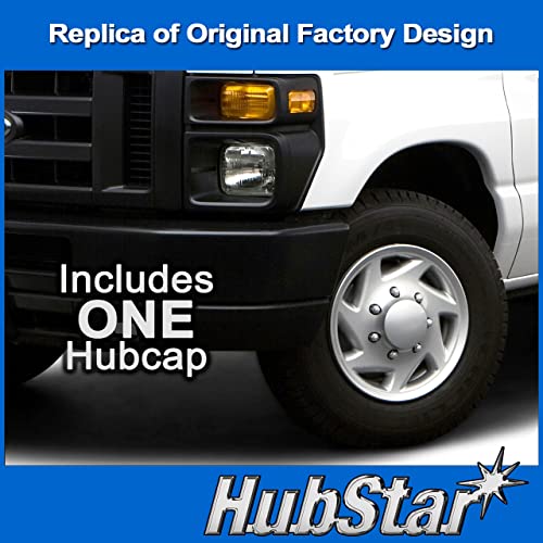 Hubstar Hubcap Replacement For Ford Van 1998-2023, Premium Quality Sturdy 16-Inch Wheel Cover (1 Piece) #TOP1