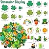 JULBEAR St. Patrick's Day Foam Sticker, 300Pcs Green Irish Lucky Shamrock Self Adhesive Foam Stickers Glitter Four Leaf Clover Stickers for Kids Party Favors DIY Crafts Decorations Supplies #1