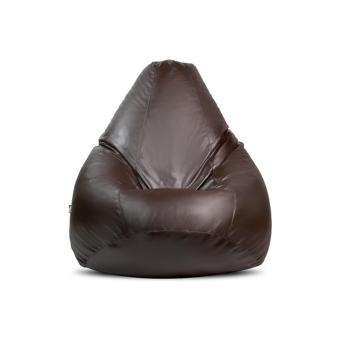 Bean Bang - Bean Bag Filled with Beans (Faux Leather) (XXXXL, Brown)