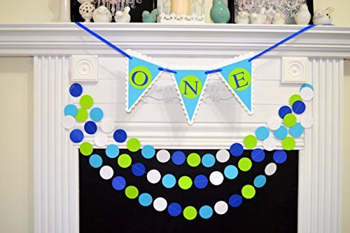 Miniatura 4 de I am one banner and garland set, Baby's 1st birthday party decor, lime green birthday banner, highchair banner, I am 1 birthday decor