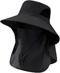 Chapéus de sol para homens e mulheres 2025 com aba de pescoço FPS proteção UV chapéu balde largo chapéus de caminhada pesca