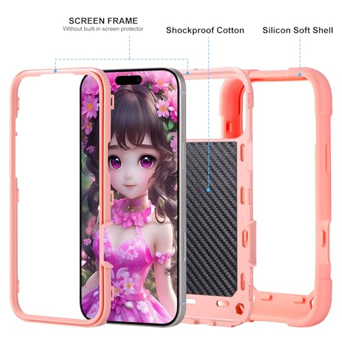 Image of MARKILL Compatible with iPhone with Built-in 360Rotating Ring Stand, Military Grade Drop Protection Full Body Rugged Heavy Duty Case Durable Cover (Pink, iPhone 17 Pro)