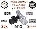 Produktbild Levando 20 Stück Radschrauben M12x1,25 30mm Schaftlänge Kegel  60° SW17  Radbolzen-Set mit 20x Radschraube in OE Qualität, für Alufelgen & Reifenwechsel, Farbe Schwarz