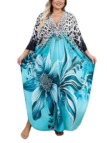 Image of Kaftan Dress for Women - Plus Size Caftan Maxi Beach Dress Moo Moos Loungewear, Swimsuit Cover Up for Beach, Pool or Vacation