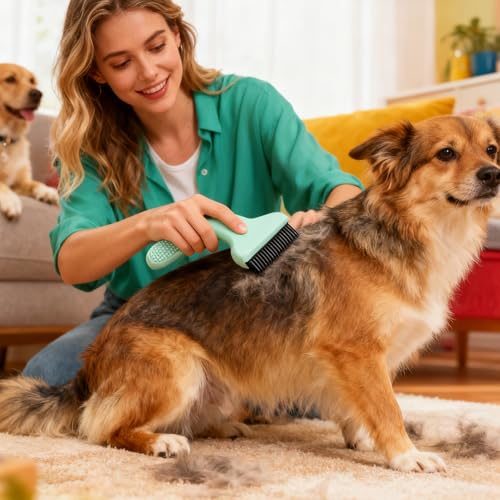 Cepillo autolimpiable para perros pequeños y cachorros de pelo largo 3