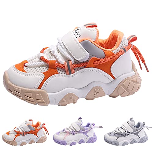 Boys' Sneakers, Kids Sports Shoes Boys Girls Running Non Slip Lightweight Mesh Breathable Comfy Lace Up Sneakers (Grey, 4.5-5 Years Toddler)3