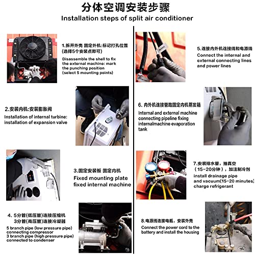 12V DC Air Conditioner Truck Air Conditioner for Rvs, Trucks, Construction Vehicles etc, Electric Split Parking A/C Silent Air Outlet Fast Cooling 10500BTU - Image 9
