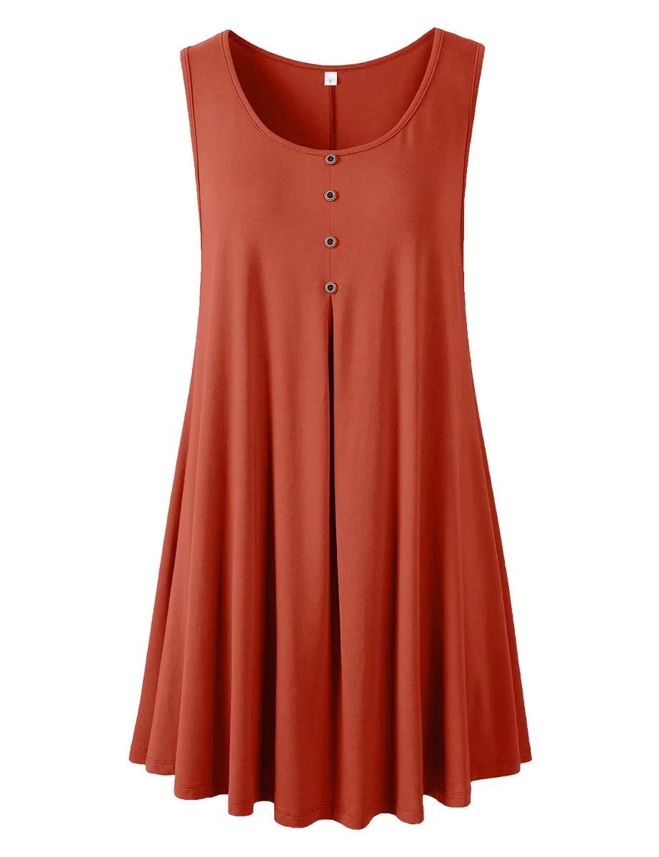 LARACE Tank Tops for Womens Summer Clothes Plus Size Sleevelss Tunic Button Down Shirts for Leggings