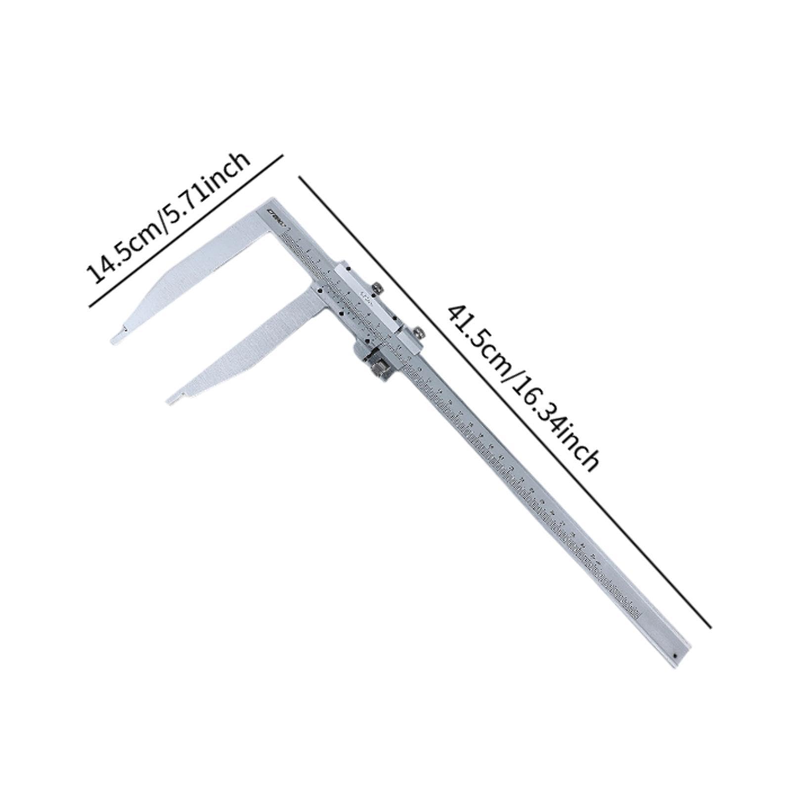 Colcolo Pied à Coulisse en Acier Inoxydable, 300 mm Pied a Coulisse Outil de Mesure 0.02 mm, Haute Précision Outil Micromètre à Longue Mâchoire, pour les Mesures Externes, Internes, Profondeur et Pas