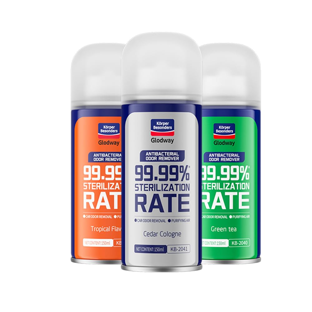 Glodway Whole Car Air Refresher,Odor Eliminator Remover Spray For Car,Three Kinds Scents Freshener With Odour Eliminator Technology,Long-Lasting Scent,6 Ounce(Pack of 3)