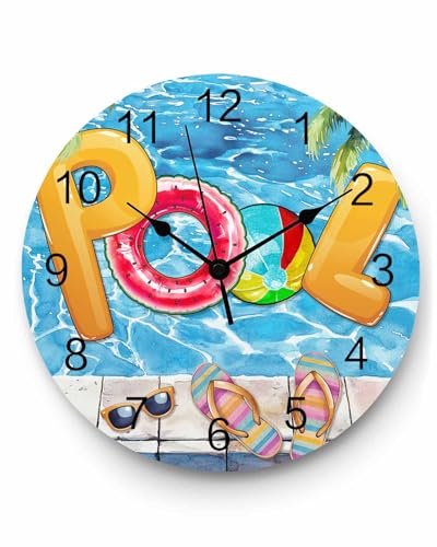 Reloj de pared redondo analógico PVC 12 pulg silencioso miniatura 1