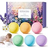 Romantische Blütenduft Badebomben für Frauen Badekugeln für Frauen 6 Stück Je 100g mit Ätherischen Ölen für Befeuchtende Haut und Entspannung Badebombe Geschenk für Sie und Ihn