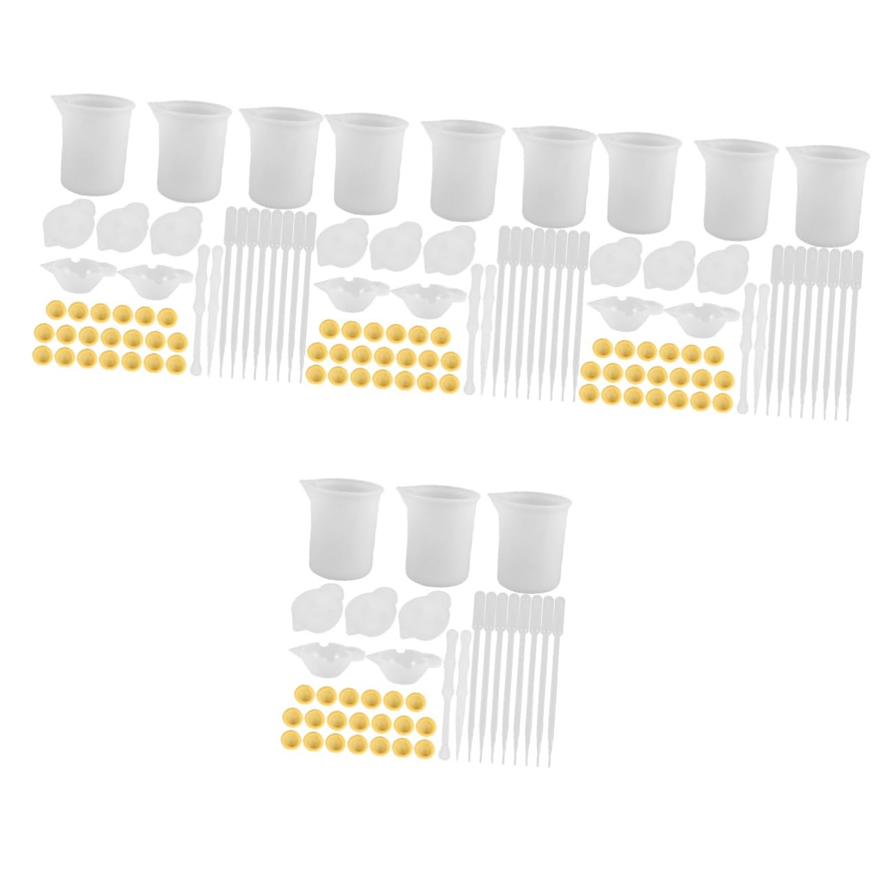 Tofficu 4 Ensembles Ensemble de Tasses à mesurer en Silicone - Kit Fabrication résine - Moule Fait Main kit de Sol époxy Pots à épices avec étiquettes kit de Bijoux en résine Gel de silice