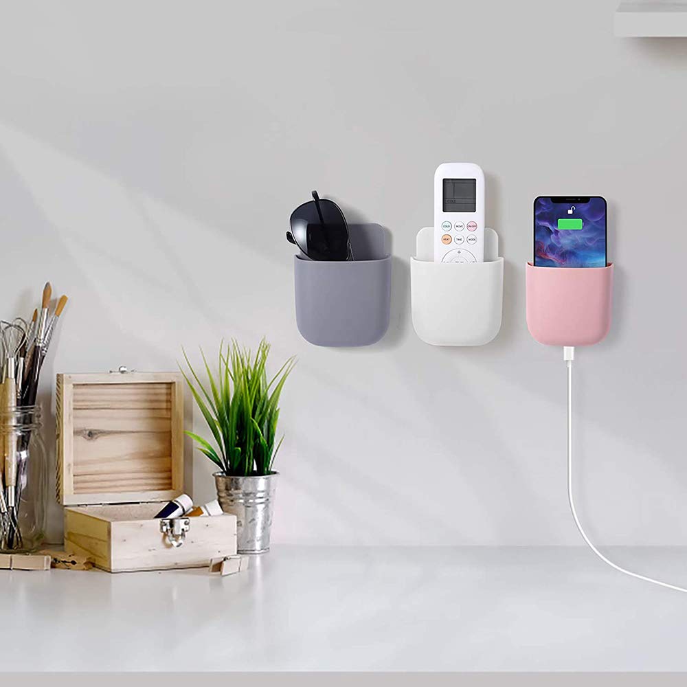 6 Pièces Support de Téléphone Portable Mural,Boîte d'Organisateur Mural pour Support de Chargement De Téléphone Portable,Boîte de Rangement à Télécommande