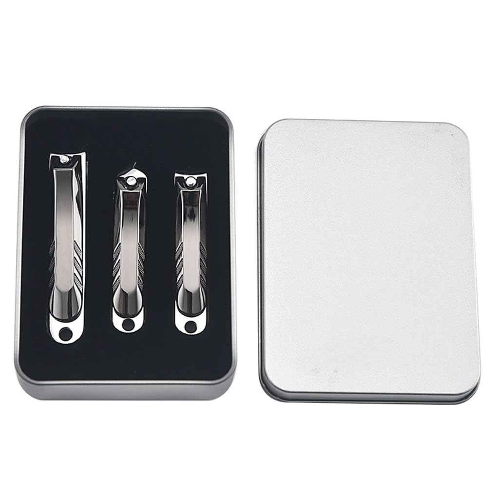 Box Mounted Die-casting Nail Clippers 3-piece Set Household Nail Trimming Set Nail Clippers 11 5 8 8cm