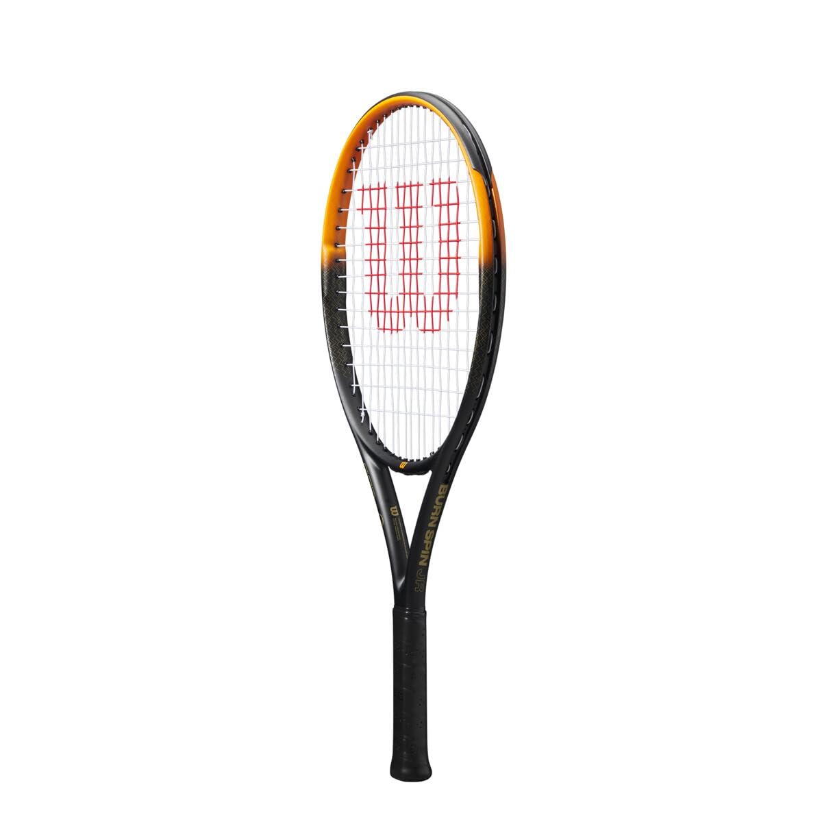 Wilson Racchetta Da Tennis Burn Spin Jr 25, Design Leggero Con Effetto Migliorato, Struttura Resistente, Finitura Brillante, Colore: Nero/Arancione, Misura: 25