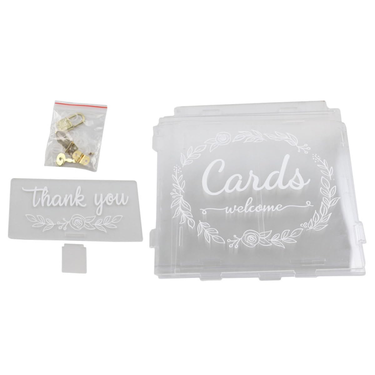 Hemobllo Große Hochzeitskartenbox mit Schloss für Hochzeit und Party Elegante Kartenbox aus Acryl Aufbewahrung für Umschläge und Erinnerungen mit Romantischem Design