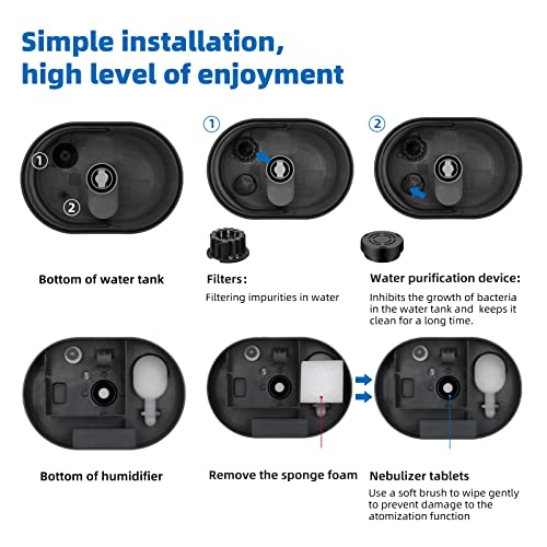 6L Humidifiers For Bedroom Large Room Home, Cool And Warm Humidifiers For Baby And Plants Mist Top Fill Desk Humidifiers Essential Oil Diffuser, Quiet Humidifiers With Adjustable Mist,360°Nozzle-Black #TOP2