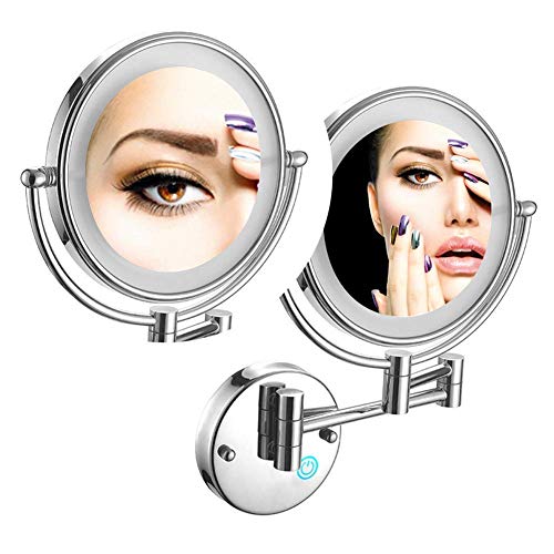 Miroir de maquillage mural LED 8 pouces pour corriger les défauts d'éclairage