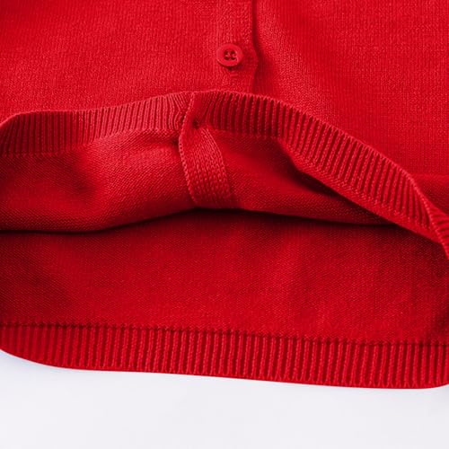 Girls Cardigan Sweaters Basic Solid Long Sleeve Knit Tops Outwear Button Lightweight Crewneck Kids Sweater Clothes4