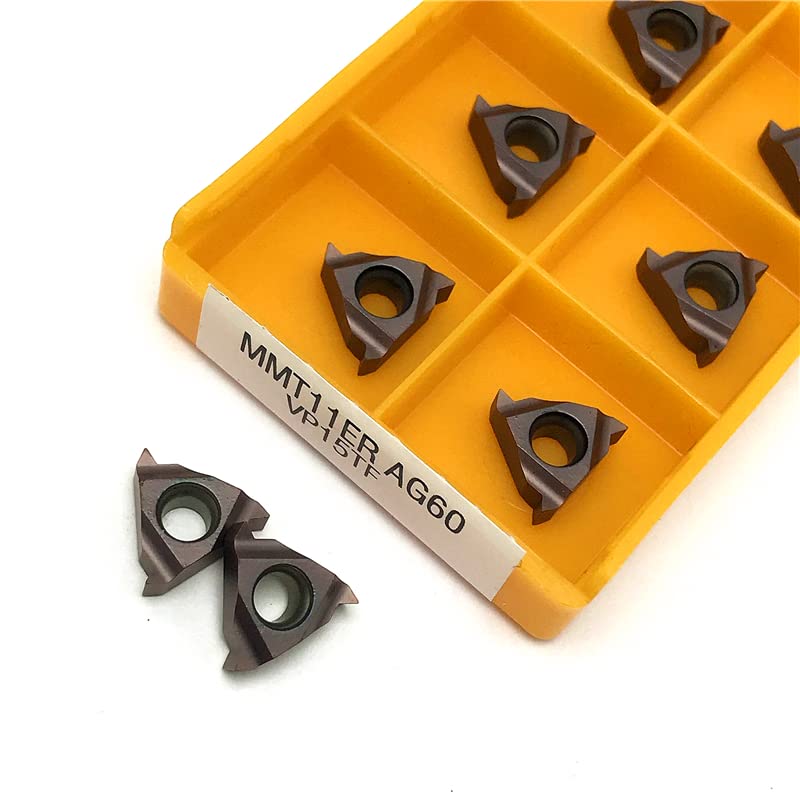 MMT 11IR AG60 UE6020 Thread Turning Tool Cutting Tool External Threading Lathe Tool 11IR AG60 Carbide Insert CNC Turning Insert (Size : MMT11ER AG60 VP15TF, Color : 10PCS (1 box))