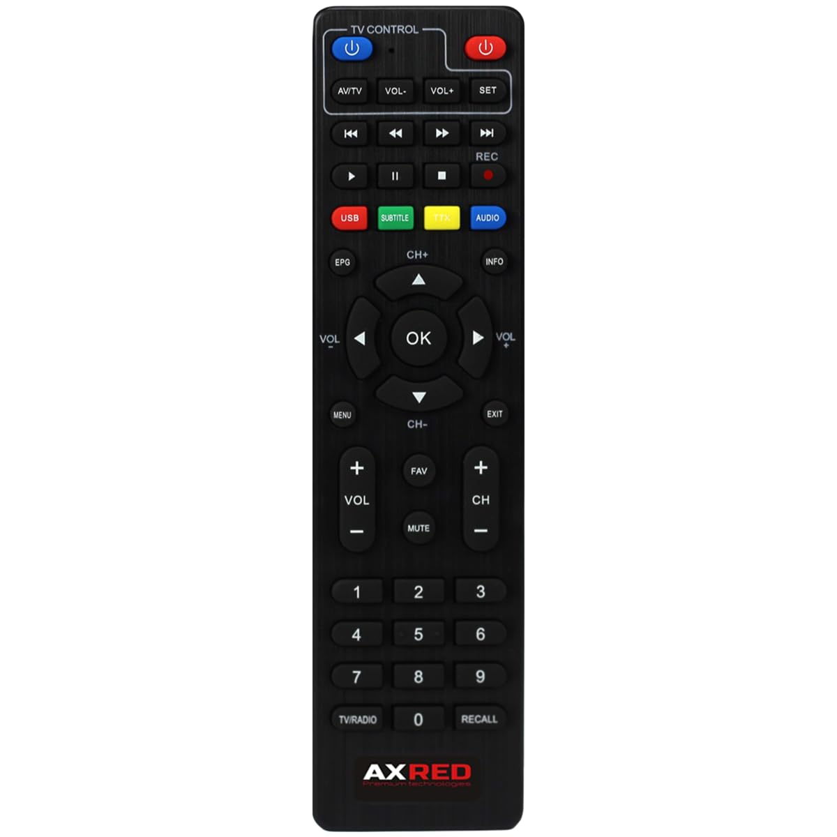 AXRED T90 HD DVB-T2 Receiver mit PVR Aufnahmefunktion, DVB-T & DVB-T2 Antennen, HDMI SCART USB