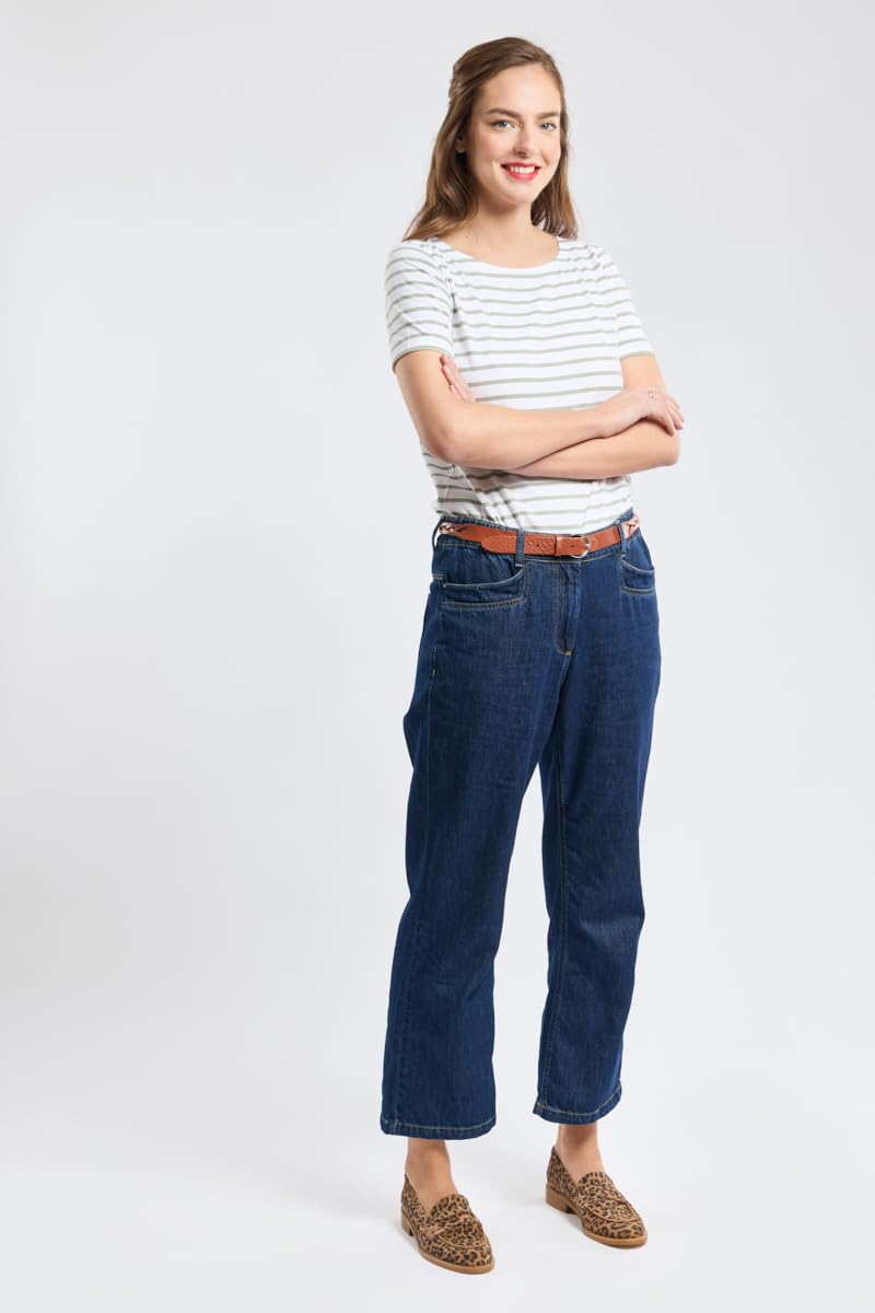 Armor Lux Marinière Manches Courtes et Col Bateau en Coton Léger Femme T-Shirt