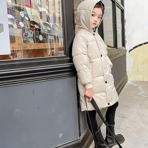 KAGAYD Winter Long Coats for Kids Boys Girls Toddler Thicken Puffer Down Jacket with Hoods Warm Cozy Outerwear3