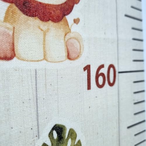 Régua Do Crescimento Pendurar Infantil Safari Bichos - Material Canvas - Medidor de Altura - Decoraç