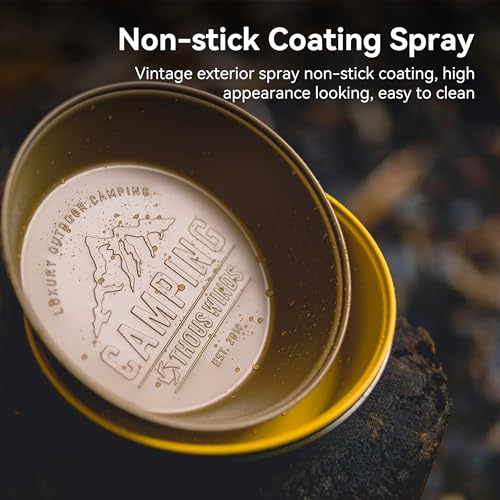 image for Thous Winds Camping Plates 2pcs Set, Stainless Steel Deep Round Plates