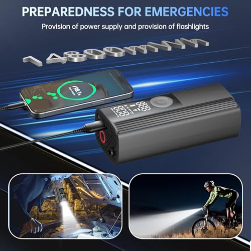 Juvihuxy CXB-01 Tire Inflator Portable Air Compressor, 150Psi Tire Inflator For Car, Auto Shut Off Bicycle Pump thumb #4