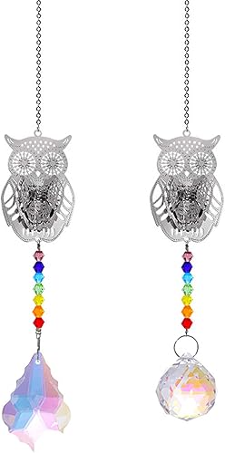 Miniatura 7 de Árbol de la vida atrapasoles cristales colgantes para ventanas, prismas de chakras, cuentas de jardín, atrapasadores de luz de arco iris, adorno