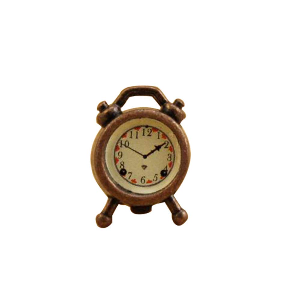 RONSHIN Mini Retro Metal Alarm Clock for 112 Doll Random Color
