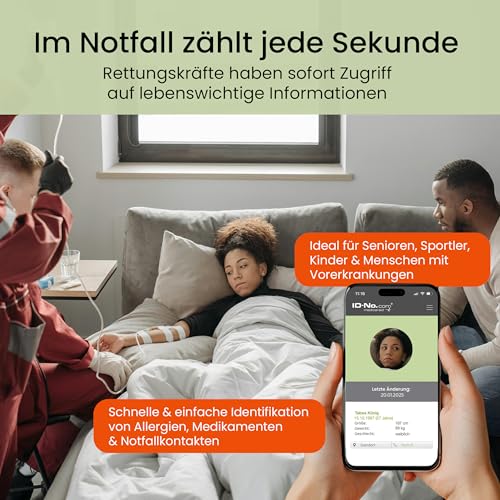 SOS-ID Notfallkarte mit QR-Code – Notfall- & Gesundheitskarte für Geldbörse, Handyhülle & Notfallmappe – robust, wasserfest & schnell abrufbar für Ersthelfer & Rettungsdienste