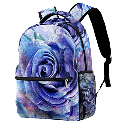 Sac à dos aquarelle floral pour livres scolaires de filles et garçons