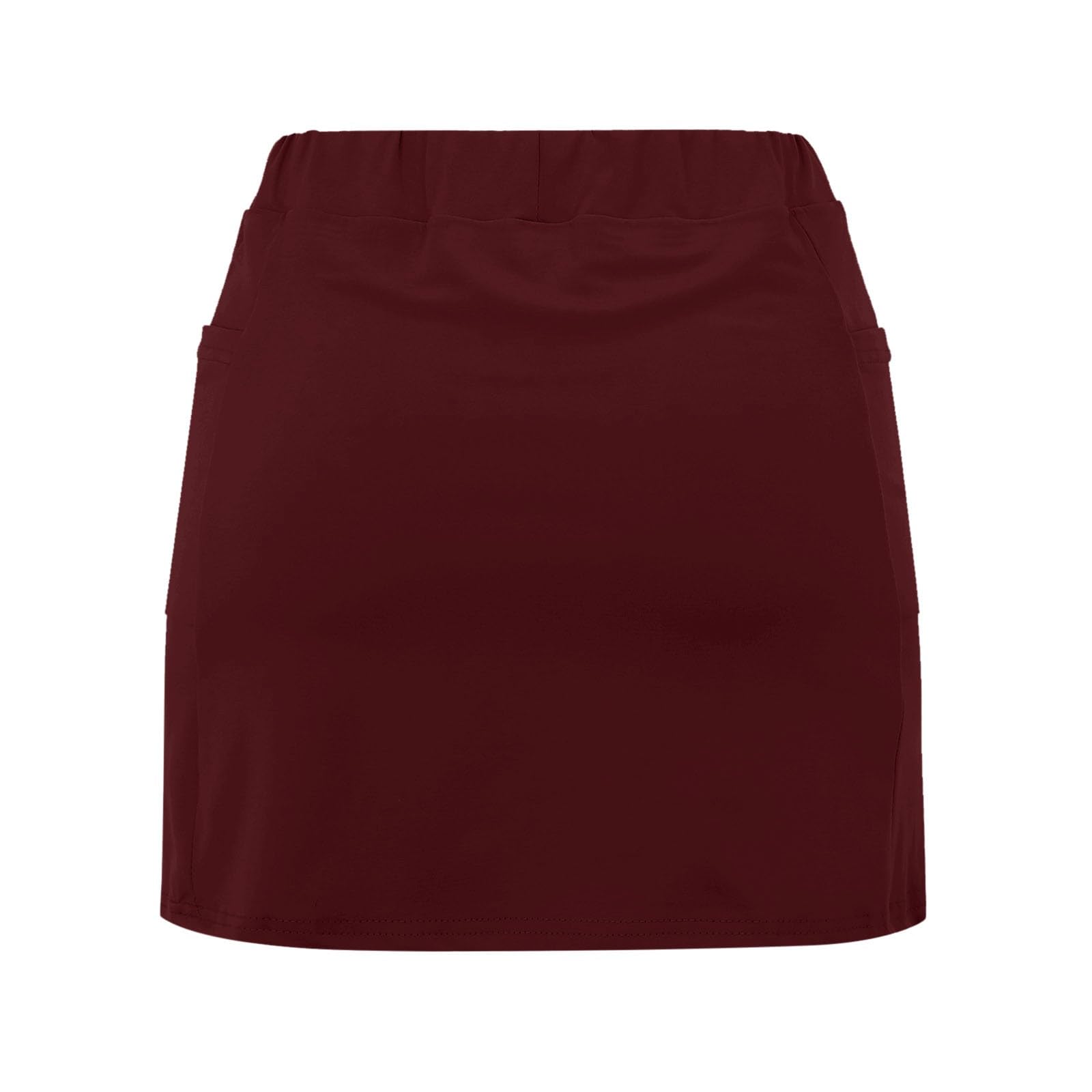 Jupe Short Femme Taille Haute 2 en 1 Jupe de Tennis Décontracté Sport Haute Pantskirts pour Yoga Gym Dance Running Ventre Plat Jupette Pantacourt Femme éTé Short Grande Taille S-5XL