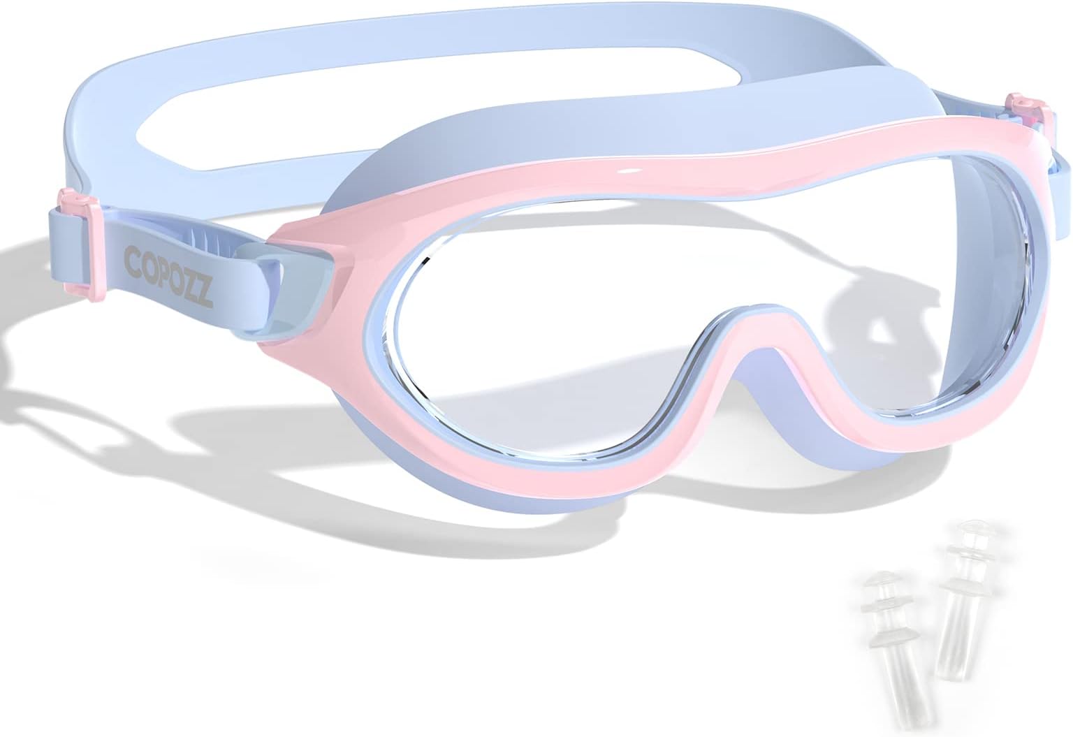 COPOZZSchwimmbrille Kinder(3-15 Jahre), Schwimmbrille für Kinder Junior Jungen Mädchen, Anti Nebel UV-Schutz kein Leck, Verstellbares Silikonband, mit Ohrstöpsel…