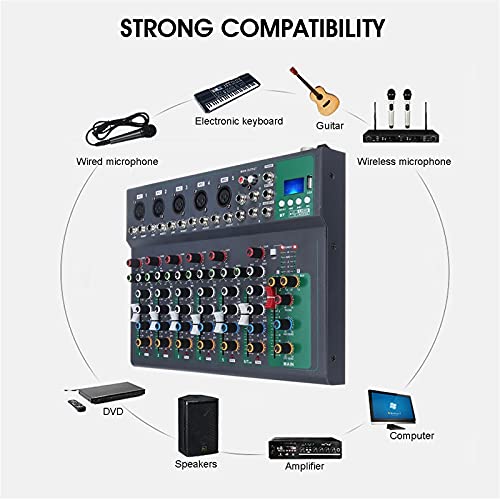WanuigH Audio-Mixer 7-kanaals Bluetooth Audio Mixer Control DJ-microfoon met LED Digitaal Display Muziekstroom… - Image 6