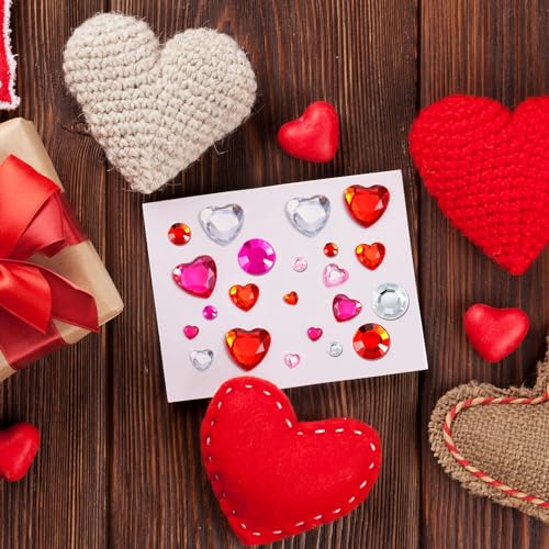Calcomanías acrílicas de corazón para decorar manualidades sin usar pegamento líquido 6