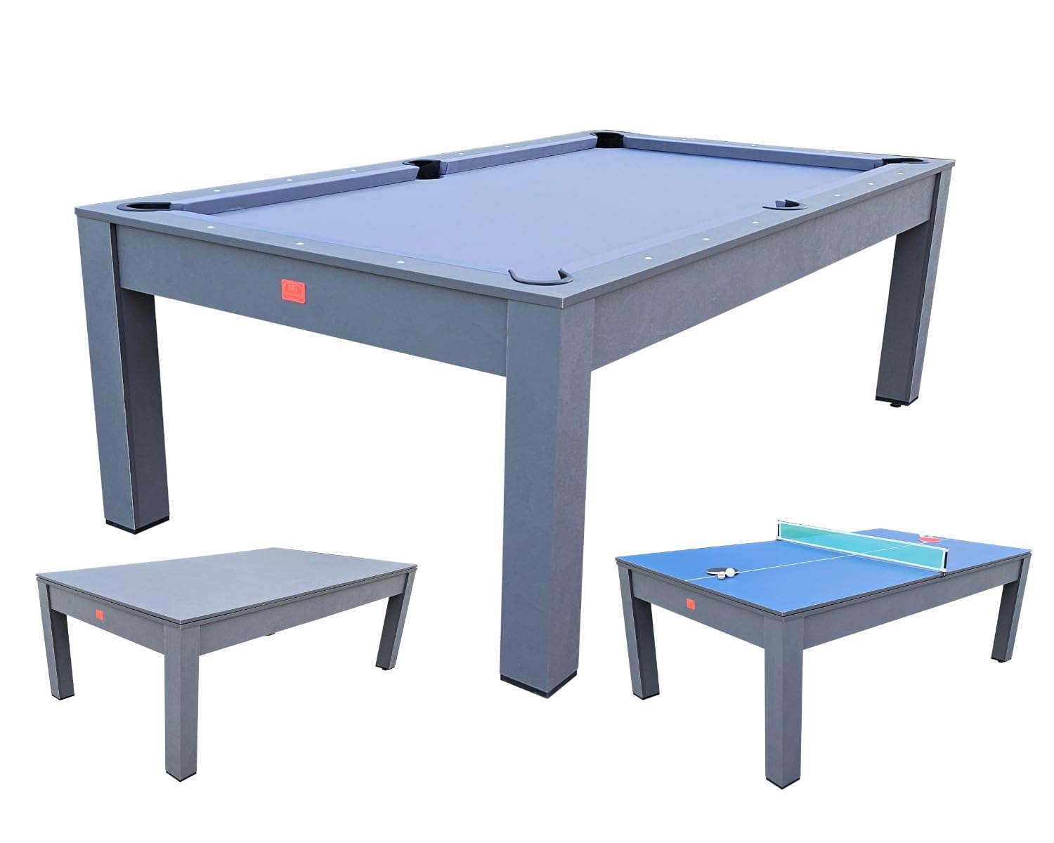 NG Biliardi - Biliardo Giunone (226 cm) - Multifunzione, Tavolo da Pranzo e Ping Pong con Piano di Trasformazione Incluso, Design Moderno, Accessori Completi