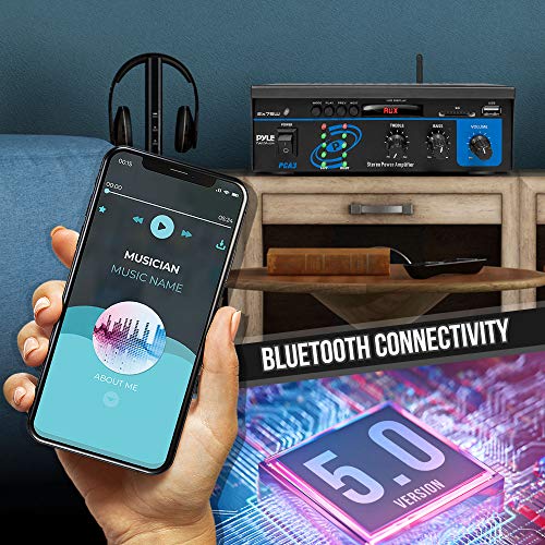 Pyle Home Home Audio Power Amplifier System - 2X75W Mini Dual Channel Sound Stereo Receiver Box W/ Led - For Amplified Speakers, Cd Player, Theater Via 3.5Mm Rca - For Studio, Home Use - Pyle Pca3 #TOP3