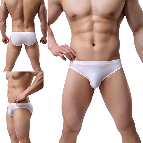 Neiku Men's Sexy Ice Silk Bikini Underwear Low Rise Seamless Breathable Briefs 8 Pack M #TOP5