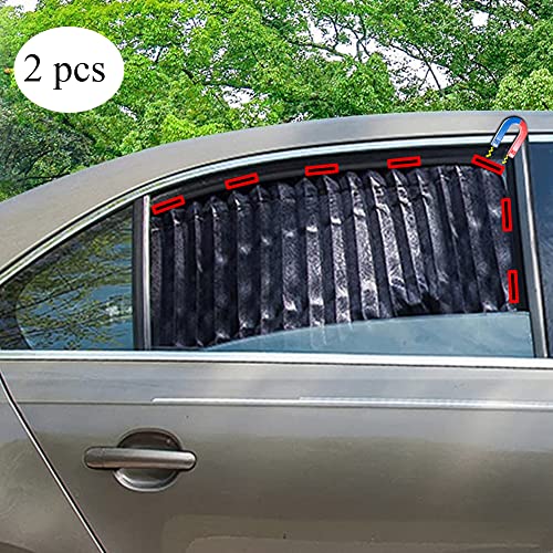 ZATOOTO Side Window Sunhades for Car - Black 2 Pcs Privacy Magnetic Blinds Curtains - Sun Shades Blackout Window Covers for Family Baby Sleeping Camping Accessories