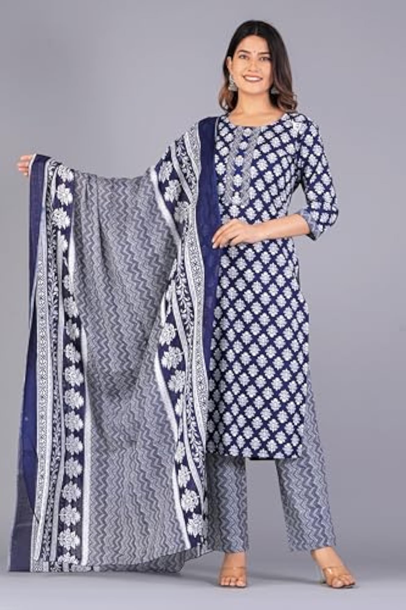 Women's Printed Kurta Pant and Dupatta Set